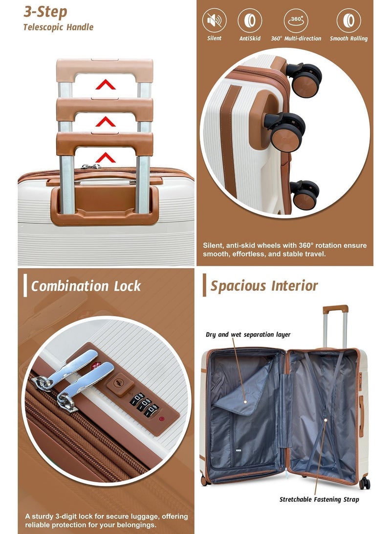 زاابي ZAAPPY Ultra Line مجموعة حقائب سفر قابلة للتوسعة من البولي بروبيلين PP، قطعتان (10/20 بوصة)، هيكل صلب، غير قابلة للكسر، مع قفل مدمج. - Image 5