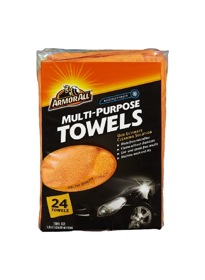 ARMOR ALL 24-Piece Lint Free Multi-Purpose Car Towel Set Multicolour 12.2 x 8.27 x 4.13 Inch 17622 - Image 1