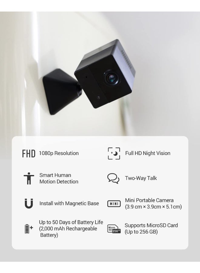 إيزفيز كاميرا مراقبة IP لاسلكية تعمل بالبطارية وبدقة 1080p وتدعم خاصية الواي فاي مع القدرة على اكتشاف الحركة بالأشعة تحت الحمراء السلبية ورؤية ليلية بالأشعة تحت الحمراء ومناسبة للأماكن الداخلية، والكلاب، والحيوانات الأليفة، ومراقبة الأطفال، ومتوافقة مع أليكسا وBC2 من إيزفيز - Image 2