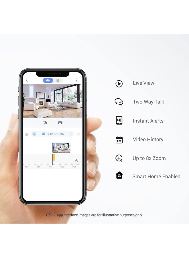 إيزفيز كاميرا مراقبة IP لاسلكية تعمل بالبطارية وبدقة 1080p وتدعم خاصية الواي فاي مع القدرة على اكتشاف الحركة بالأشعة تحت الحمراء السلبية ورؤية ليلية بالأشعة تحت الحمراء ومناسبة للأماكن الداخلية، والكلاب، والحيوانات الأليفة، ومراقبة الأطفال، ومتوافقة مع أليكسا وBC2 من إيزفيز - Image 5