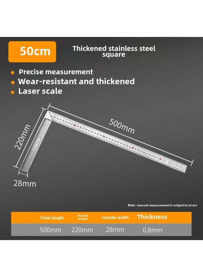 Industrial Grade Stainless Steel Angle Ruler Woodworking Special Angle Ruler 300mm500mm Thick Angle Ruler Wholesale-Model:50cm Angle Ruler Ordinary - Image 1