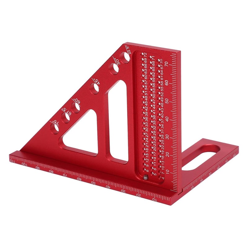 مسطرة قياس متعددة الزوايا من سبائك الألومنيوم 22.5 إلى 90 درجة منقلة نجارة مربعة - Image 4