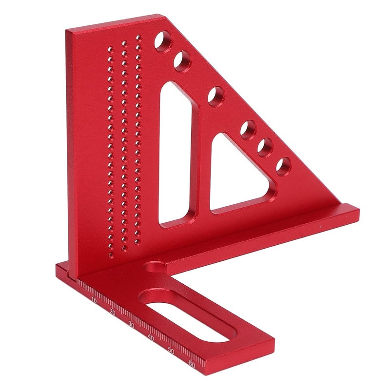 مسطرة قياس متعددة الزوايا من سبائك الألومنيوم 22.5 إلى 90 درجة منقلة نجارة مربعة - Image 3