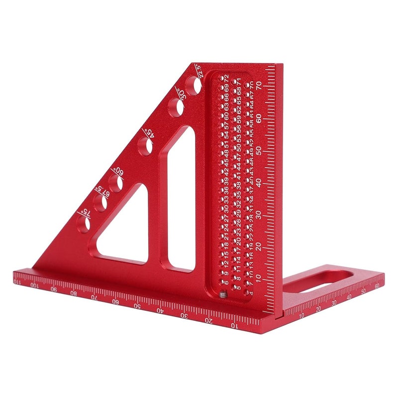 مسطرة قياس متعددة الزوايا من سبائك الألومنيوم 22.5 إلى 90 درجة منقلة نجارة مربعة - Image 1