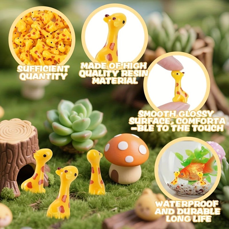 Set of 20 Mini Resin Giraffe Statues for Garden Home Decor Micro Landscape - Image 3