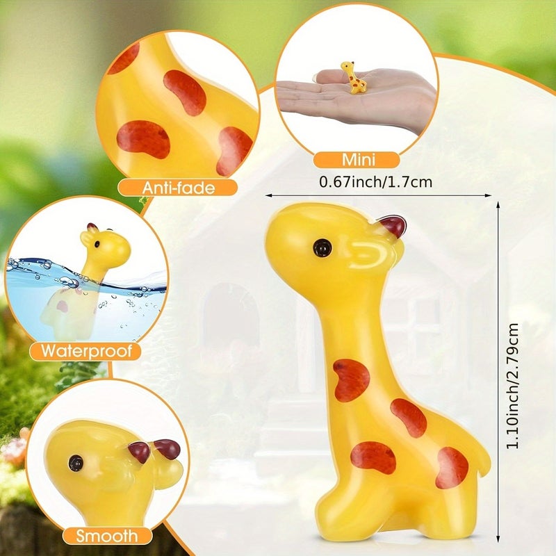 Set of 20 Mini Resin Giraffe Statues for Garden Home Decor Micro Landscape - Image 2