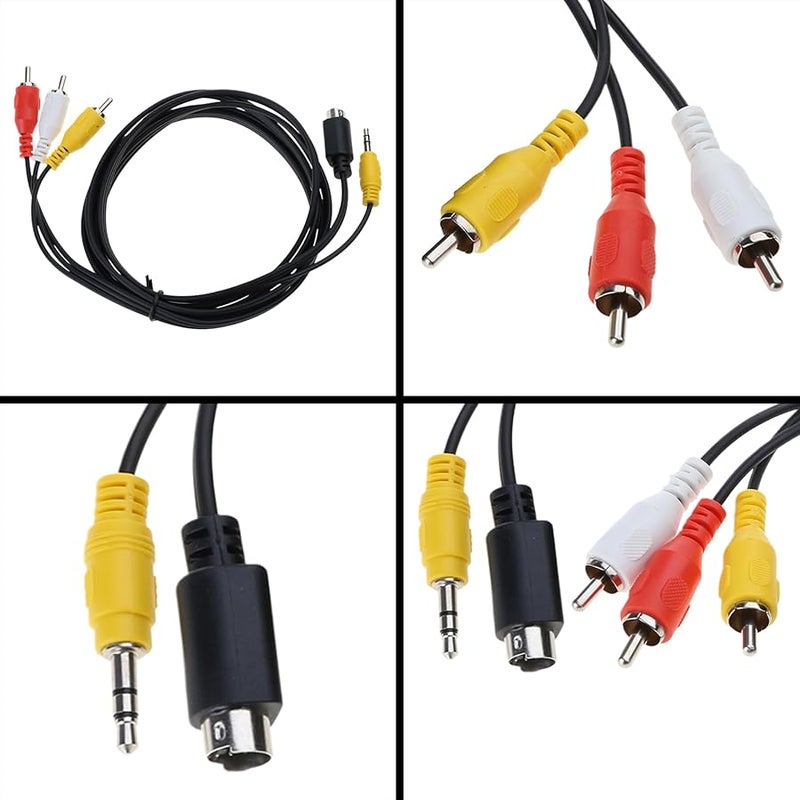 S Video 4Pin to 3RCA Composite Video Cable with 3 5mm Audio Adapter for PC to HDTV - Image 3