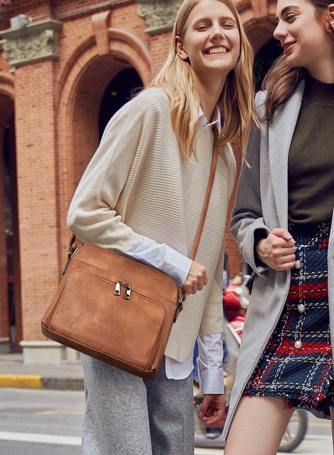 MASINTOR Crossbody Purse Bags for Women, Multi-Pocket Soft Leather Shoulder Purse with Tassel, Lightweight Travel Handbag, Mocha Brown - Image 2