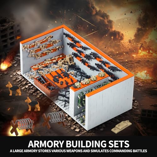 WINGIFT 700 Piece Armory Building SetWW2 Military Base Army Equipment Building KitSTEM Battle Swat Team ToysWeapon Pack Military Equipment Gear SetsChristmas Birthday Gifts for BoysTeensAdults - Image 5