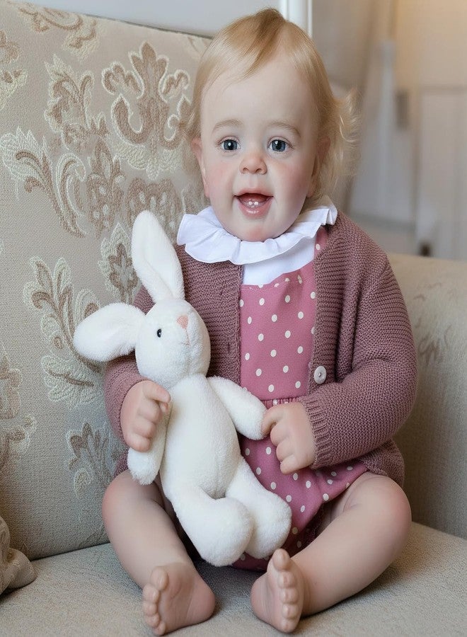 CHAREX Lifelike Reborn Baby Doll Girl - 20 Inch Realistic Handmade Toddler Doll with Blond Hair, Soft Weighted Real Life Body, Real Baby Accessories with Gift Box, Gift for Kids Age 3+ - Image 2