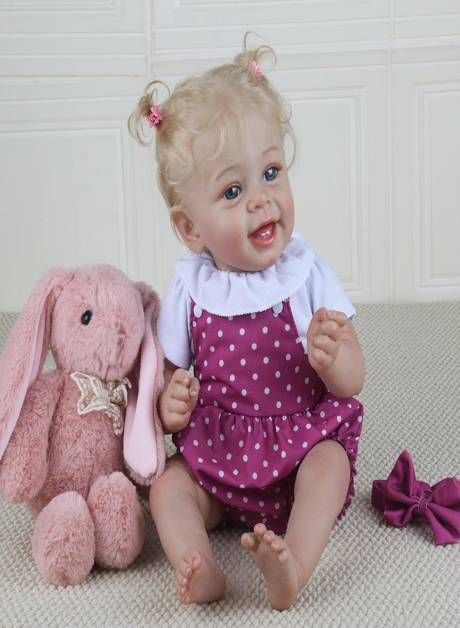CHAREX Lifelike Reborn Baby Doll Girl - 20 Inch Realistic Handmade Toddler Doll with Blond Hair, Soft Weighted Real Life Body, Real Baby Accessories with Gift Box, Gift for Kids Age 3+ - Image 5