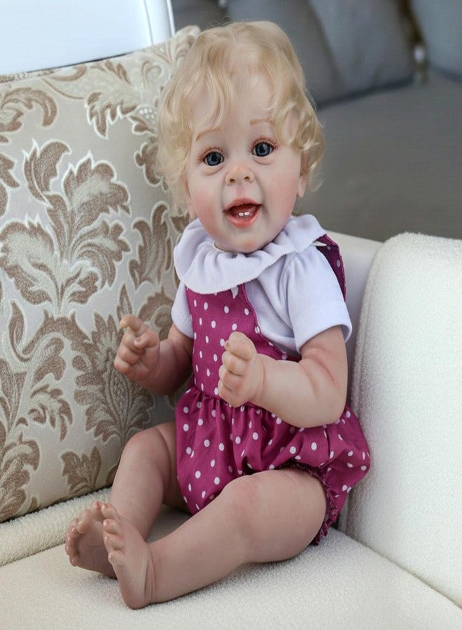 CHAREX Lifelike Reborn Baby Doll Girl - 20 Inch Realistic Handmade Toddler Doll with Blond Hair, Soft Weighted Real Life Body, Real Baby Accessories with Gift Box, Gift for Kids Age 3+ - Image 4