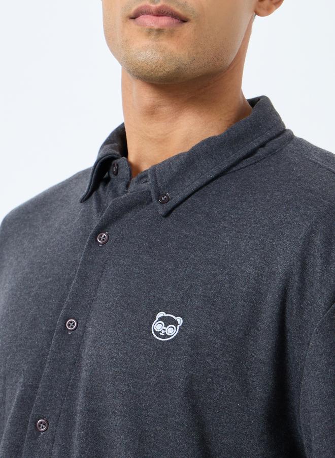 ستايلي قميص محبوك بأزرار وأكمام طويلة بقصة مريحة - Image 4