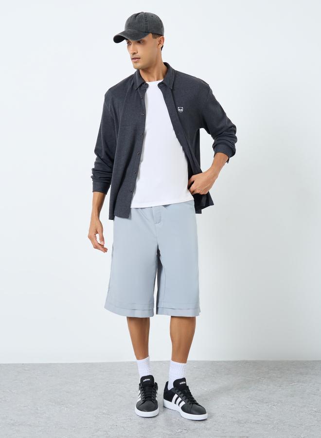 ستايلي قميص محبوك بأزرار وأكمام طويلة بقصة مريحة - Image 2