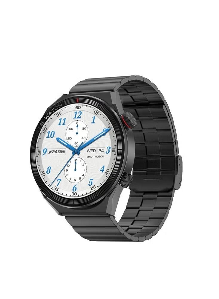 Ultra Round Shape Smart Watch 46mm with Three Set Strap for Men's Black - Image 2