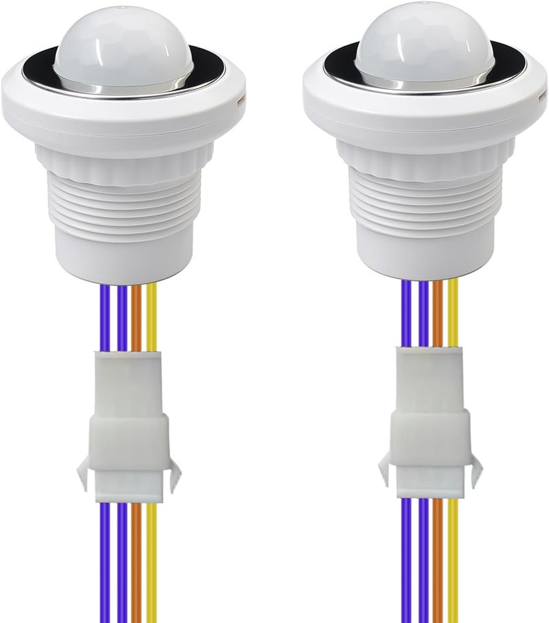 Gebildet Mini Motion Sensor Light Switch 100-240V PIR Sensor Smart Detection Time Delay Adjustable Infrared Induction Detector for Strip LED Ceiling Lamp (Pack of 2) - Image 1