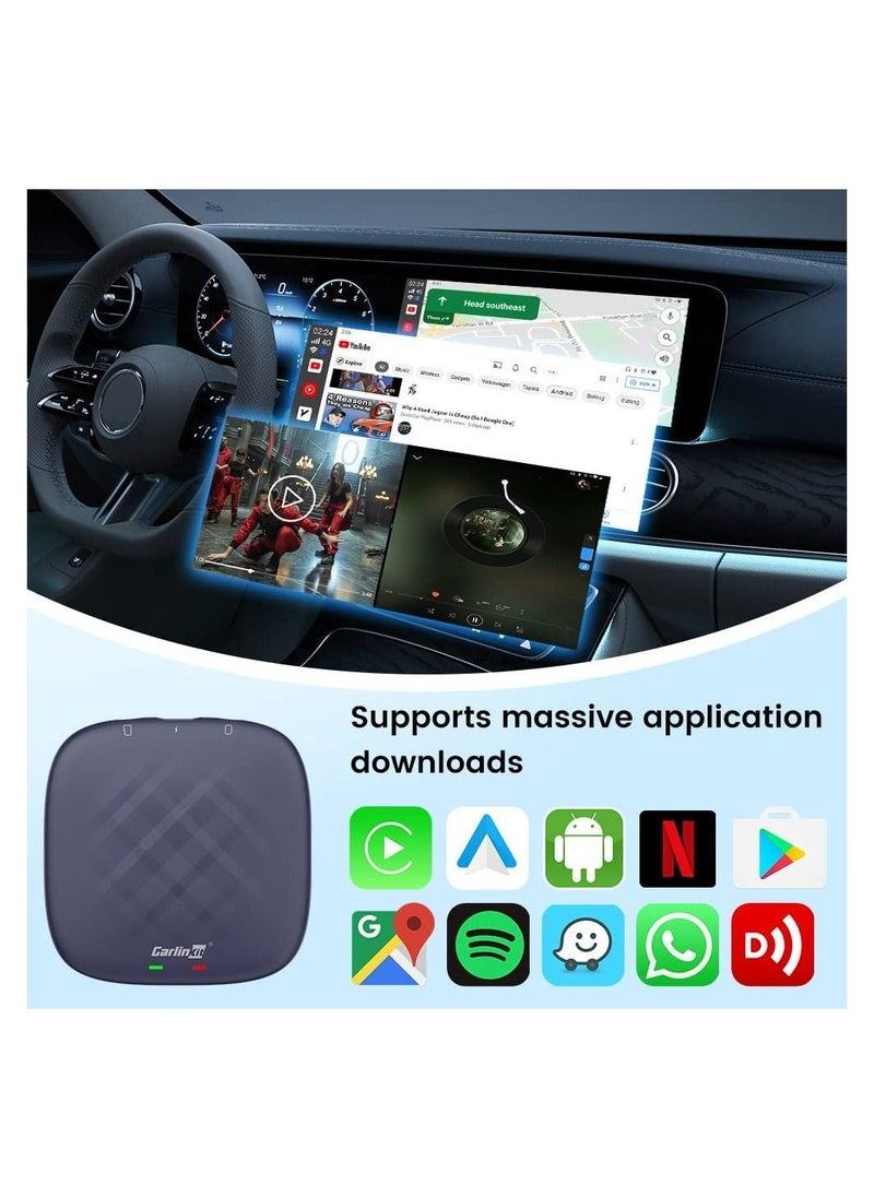 Carlinkit - 2023 Carlinkit Ai Box Max Android 12, 3 -in -1 for OEM Cable Upgrade CarPlay Android Auto Wireless, 8 core 8+128GB, Built -in GPS Video Music Supports Google Play - Image 1
