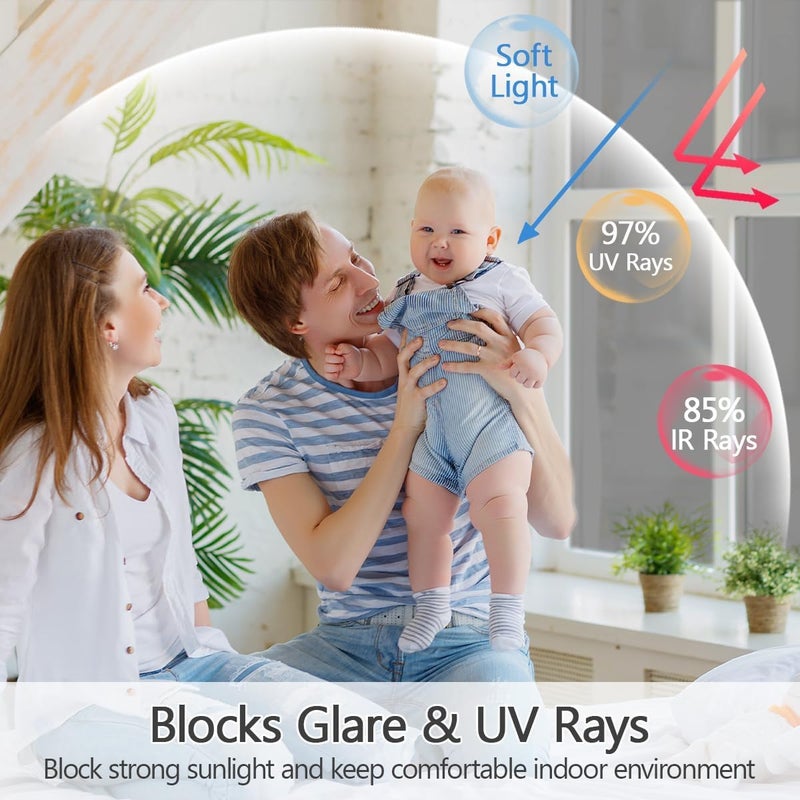 Niviy One Way Privacy Window Film Window Tint for Home See Out Not in Effect Anti UV Heat Control Glass Door Film for Home Office (Silver 17.5" x 78.7") - Image 2