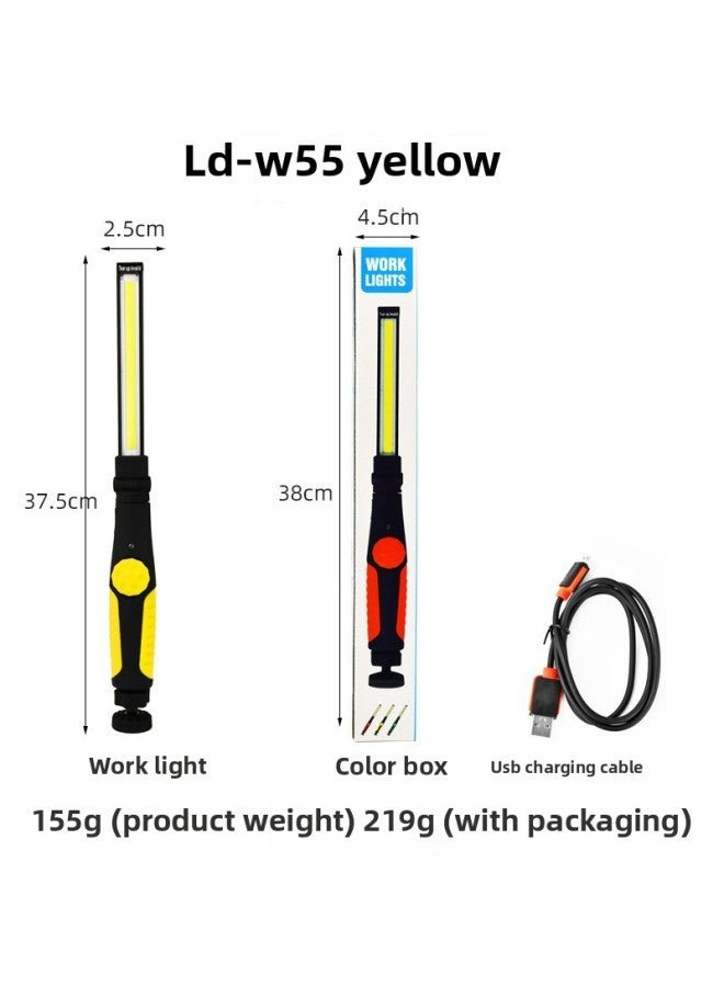 COB Charging Strip Work Lamp Portable Dimmable LED Inspection Lamp With Magnet Emergency Lighting At The Bottom-Color:W55 Yellow  - Image 1