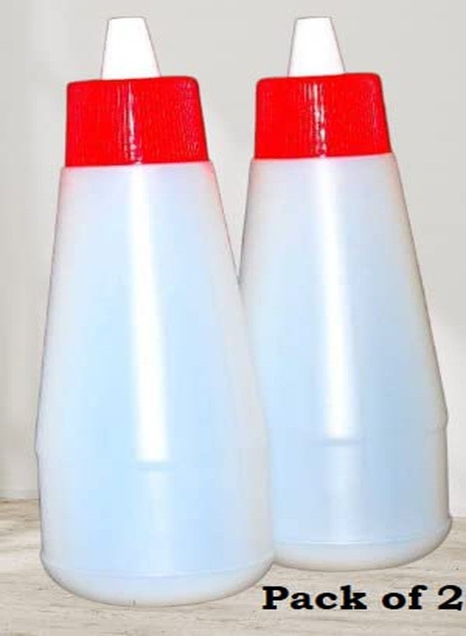 ImegaZ Plastic Squeeze Bottle Ketchup Mustard Honey Sauce Dispenser Bottle (400 ML, White color, Pack of 2) - Image 2