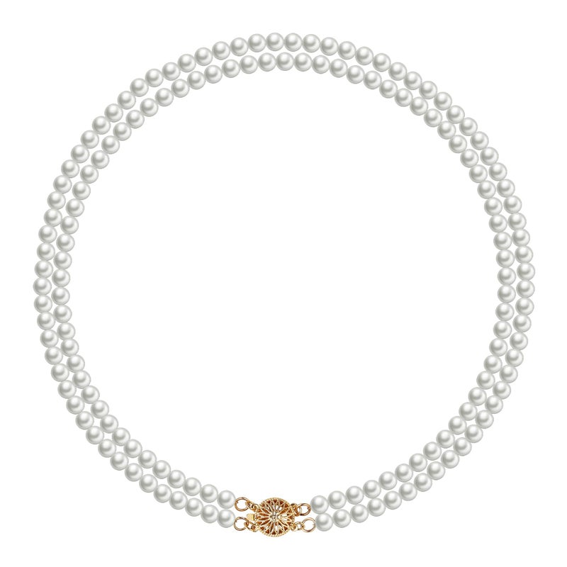 YOUFENG Layered Pearl Necklace for Women Pearl Choker Chain Necklaces Double-Layer - Image 1