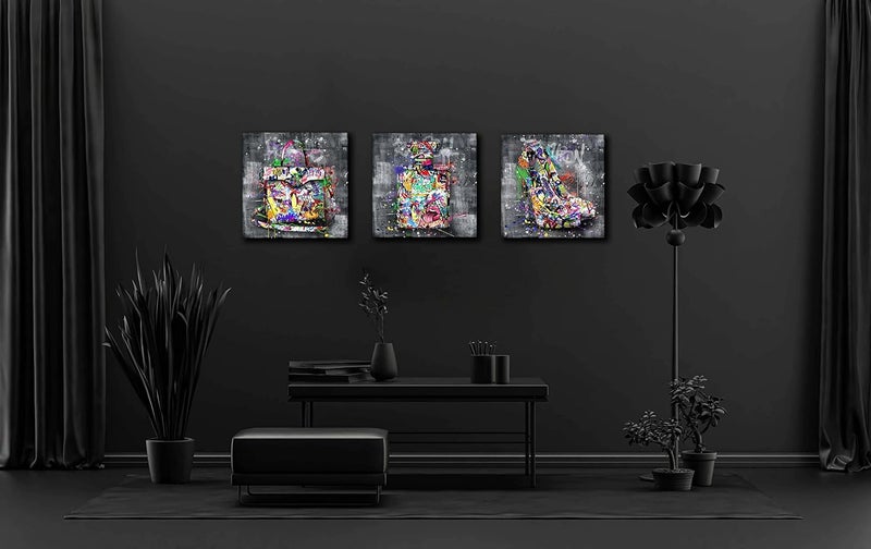 SIXTTART Graffiti Canvas Wall Art - 3 Piece Set - Image 4