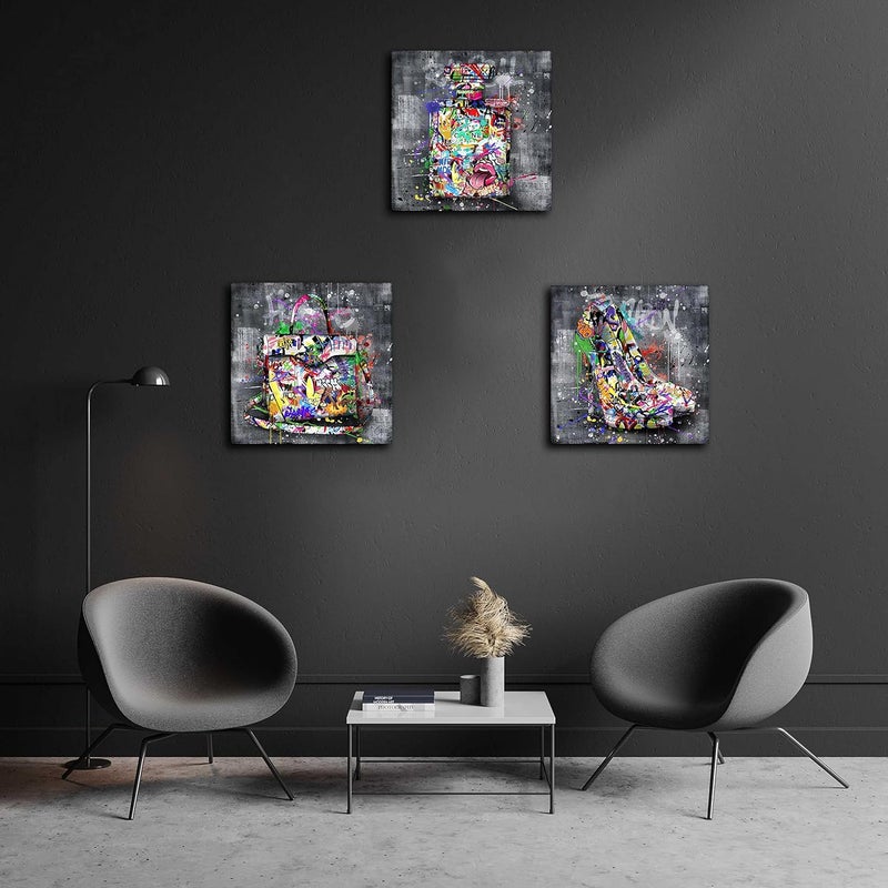 SIXTTART Graffiti Canvas Wall Art - 3 Piece Set - Image 3