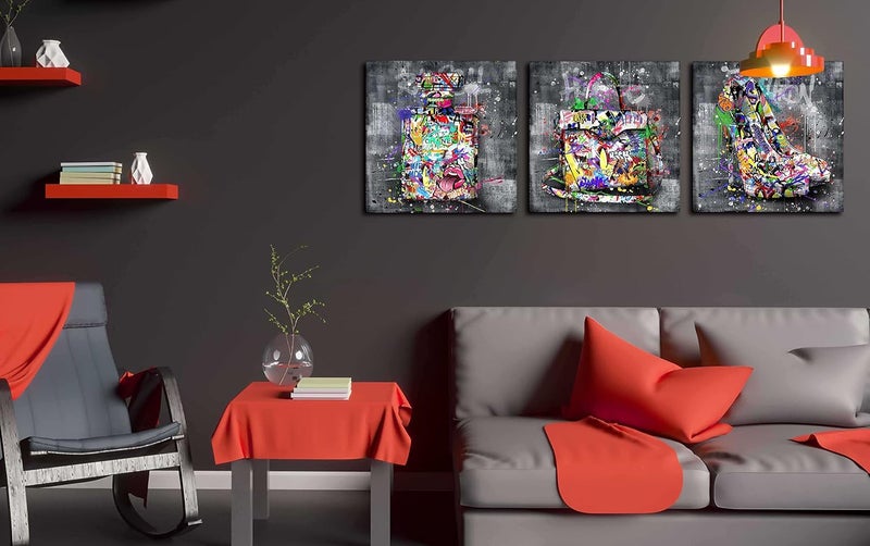 SIXTTART Graffiti Canvas Wall Art - 3 Piece Set - Image 2