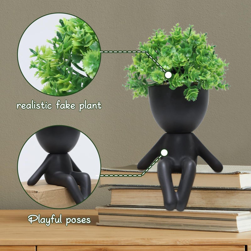 Zerzsy Fake Plants Succulents Plants Office Table Decor Indoor Mini Succulent Plant- Cute Fake Plant Bathroom Decoration Set of 1 - Image 2