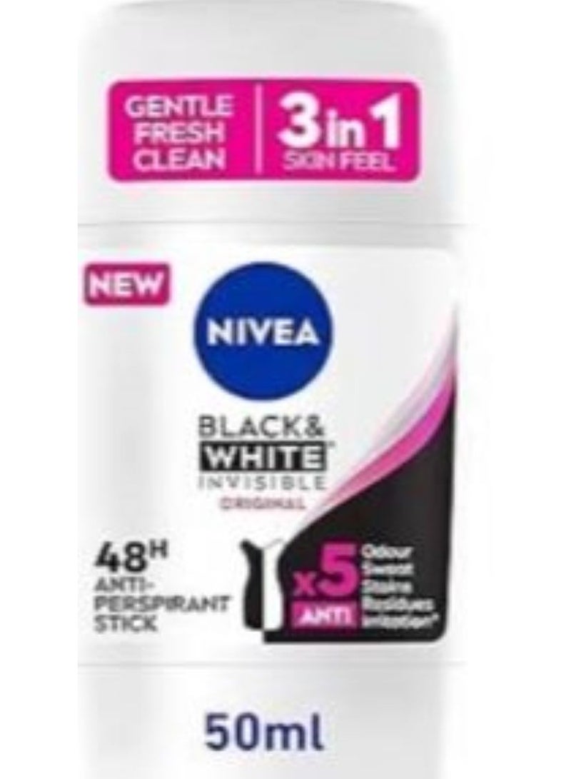 Nivea Nivea Deodorant Stick For Women Black White Original 50 ml
