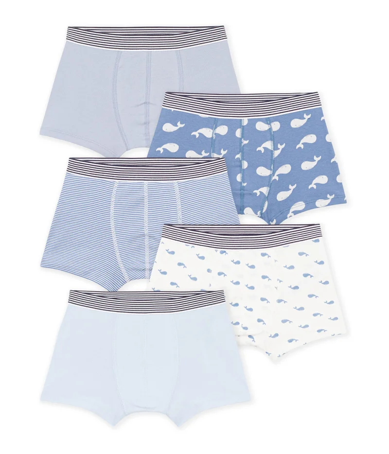 بيتي باتو Pack Of Children's Whale Print Cotton Boxers