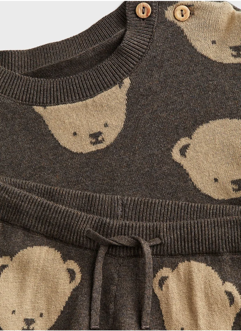 H&M Infant Jacquard Knit Sweatshirt & Sweatpants Set