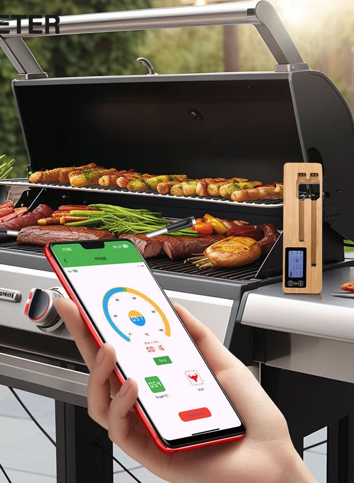 Wireless Meat Thermometer, Bluetooth Meat Thermometer with Waterproof Probe 165FT Wireless Range for BBQ Oven Grill Smoker Rotisserie  - Image 2