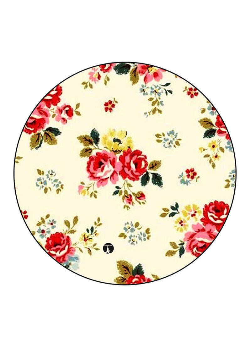 Flowers Printed Mouse Pad  Multicolour
