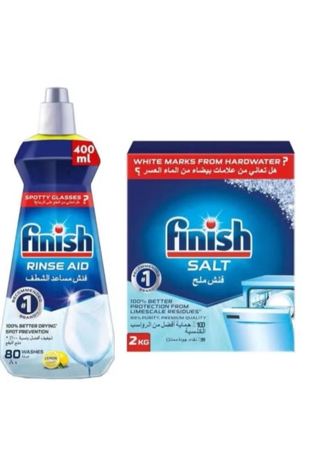 Finch Washing Liquid for Dishwasher with Lemon Scent 400 ml + Finch Dishwasher Salt - 2 kg