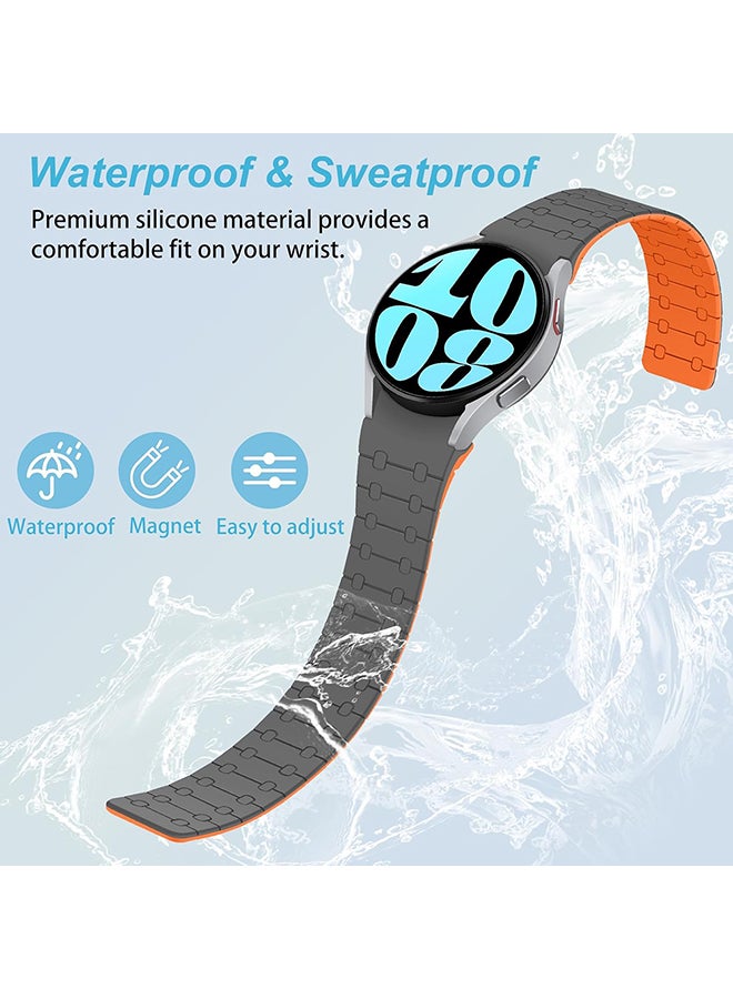 O Ozone Bands Compatible with Samsung Galaxy Watch 7 Ultra 47mm, Magnetic Silicone Strap Replacement wristband for Men Women - Grey - Image 4