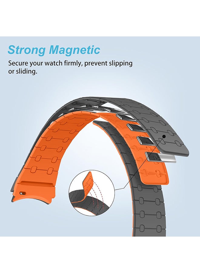 O Ozone Bands Compatible with Samsung Galaxy Watch 7 Ultra 47mm, Magnetic Silicone Strap Replacement wristband for Men Women - Grey - Image 3