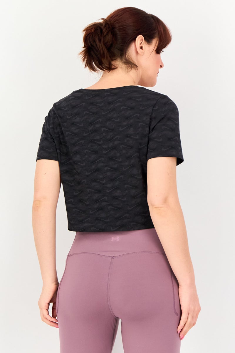 Nike Women Slim Fit Short Sleeve Training Top, Grey - Image 3