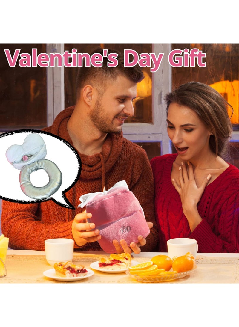 Barakah Plush Ring Box Toy, Funny Gifts Couples Ideas, Hide Surprise Oversized Ring Sets, Plush Couple Ring Surprise Gift, Machine Washable Love Ring Case, Pink - Image 3