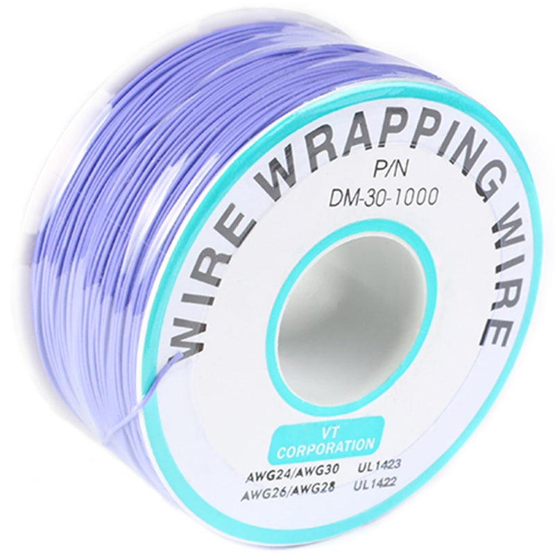 JESSINIE Purple Electronic Wire - DM-30-1000, 30 AWG Single Core, Tinned Copper Solid Cable, 250M, OK for Circuit Boards & PCBs - Image 1