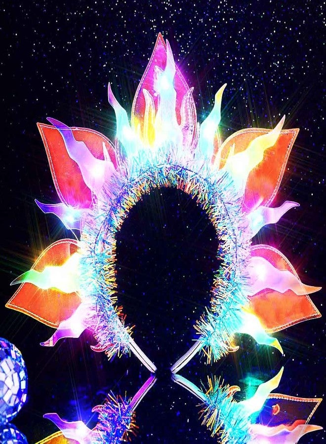 GENBREE Light Up Headband LED Rave Headband Light Up Headwear Party Costume Women Hair Accessories (1 Multicolor) - Image 1