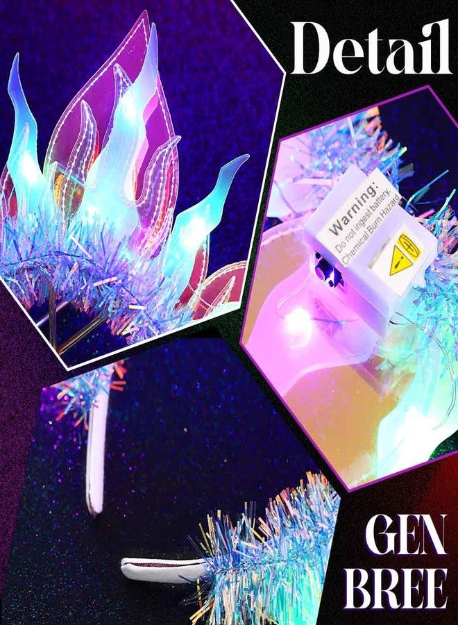 GENBREE Light Up Headband LED Rave Headband Light Up Headwear Party Costume Women Hair Accessories (1 Multicolor) - Image 3