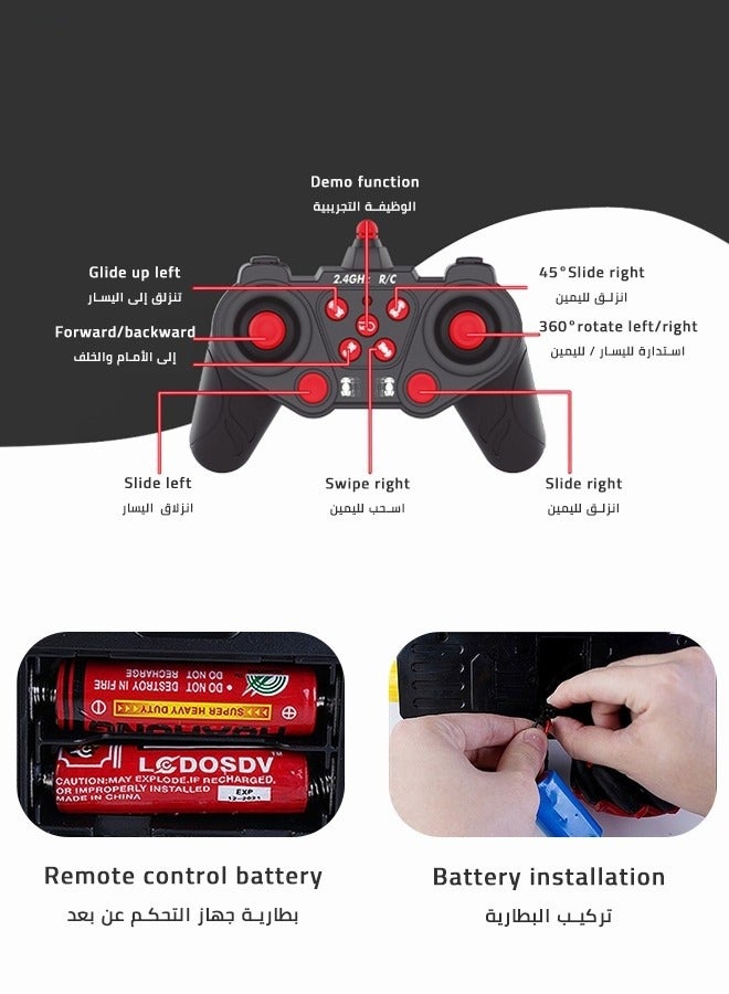 MIXDE Rechargeable 360° Rotation Remote Control Car Toy for Kids,2.4 GHz Double Side Dual RC Drift Race Car,Drift Off-road Climbing Toy Car with Music and Light - Image 5