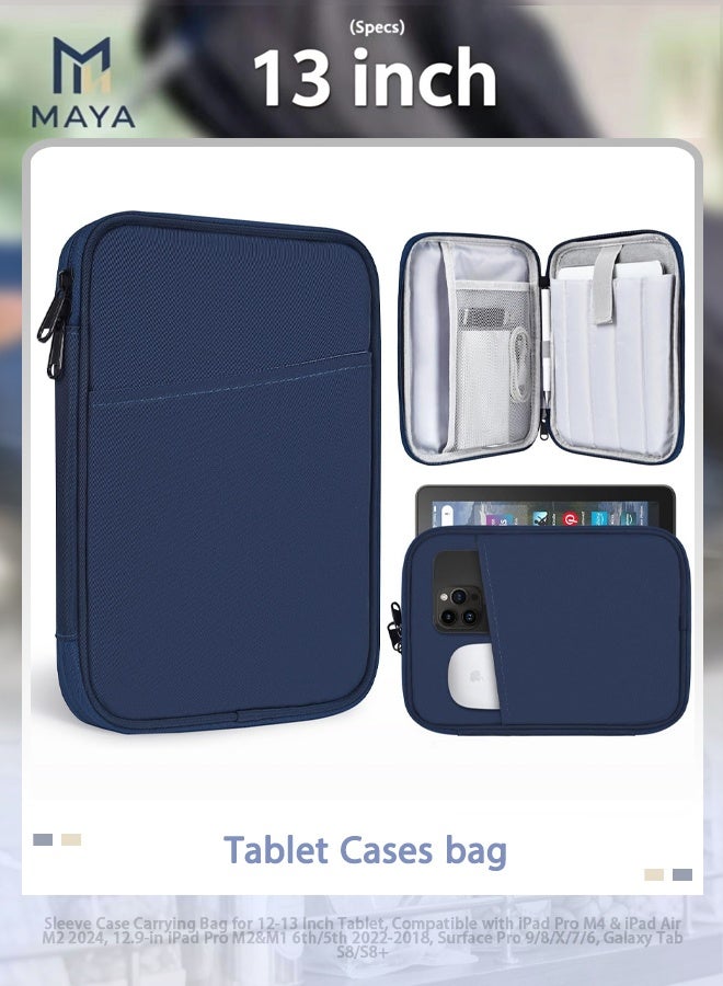 Maya Sleeve Case Carrying Bag for 12-13 Inch Tablet, Compatible with iPad Pro M4 & iPad Air M2 2024, 12.9-in iPad Pro M2&M1 6th/5th 2022-2018, Surface Pro 9/8/X/7/6, Galaxy Tab S8/S8+ - Image 1
