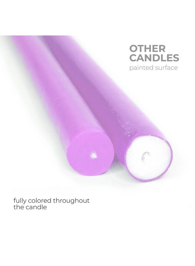 14PCS Taper Candle, Smokeless, Perfect for Birthday Parties, Weddings, Dinner Parties, Home Decor, 10 Inches Tall（Purple） - Image 3
