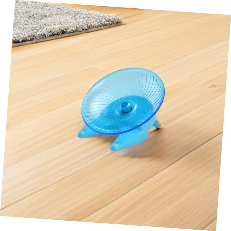Healifty Silent Hamster Wheel with Stand, Quiet Running Exercise Saucer for Hamsters and Gerbils, Blue Small Pet Activity Wheel for Cage Use - Image 5