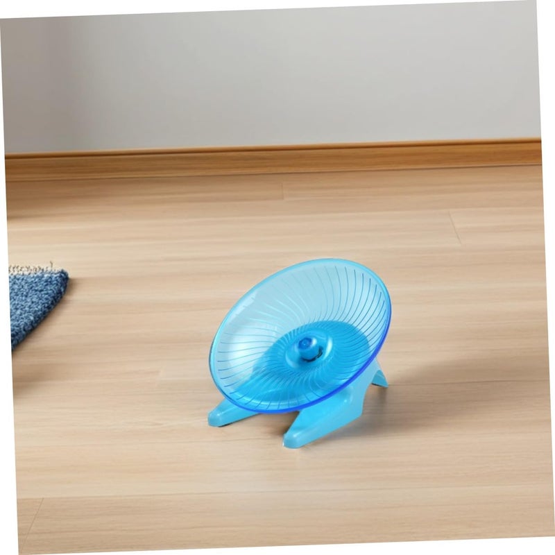 Healifty Silent Hamster Wheel with Stand, Quiet Running Exercise Saucer for Hamsters and Gerbils, Blue Small Pet Activity Wheel for Cage Use - Image 4