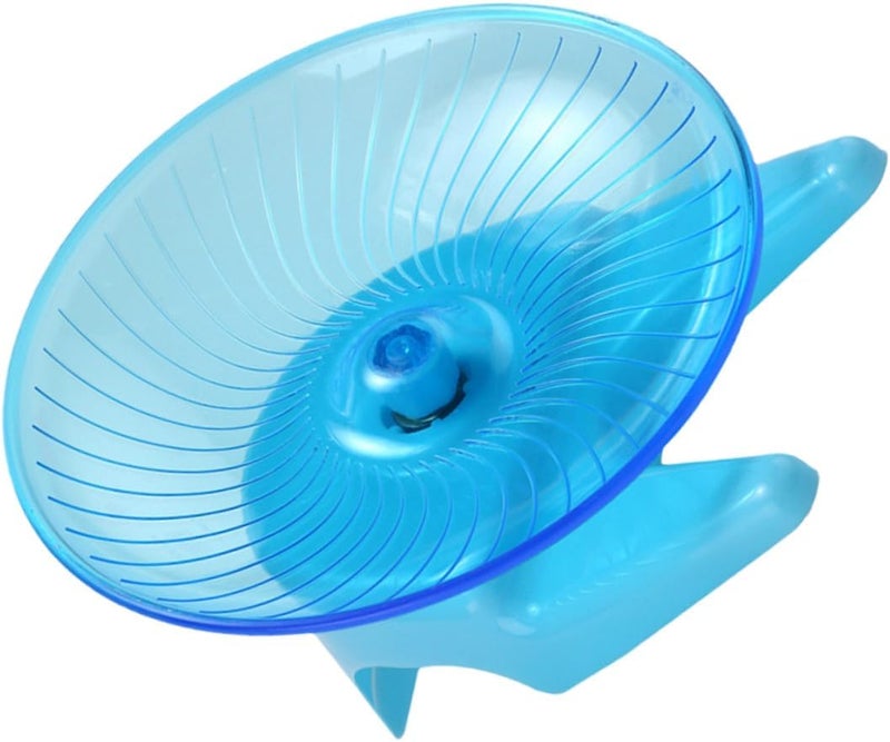 Healifty Silent Hamster Wheel with Stand, Quiet Running Exercise Saucer for Hamsters and Gerbils, Blue Small Pet Activity Wheel for Cage Use - Image 1