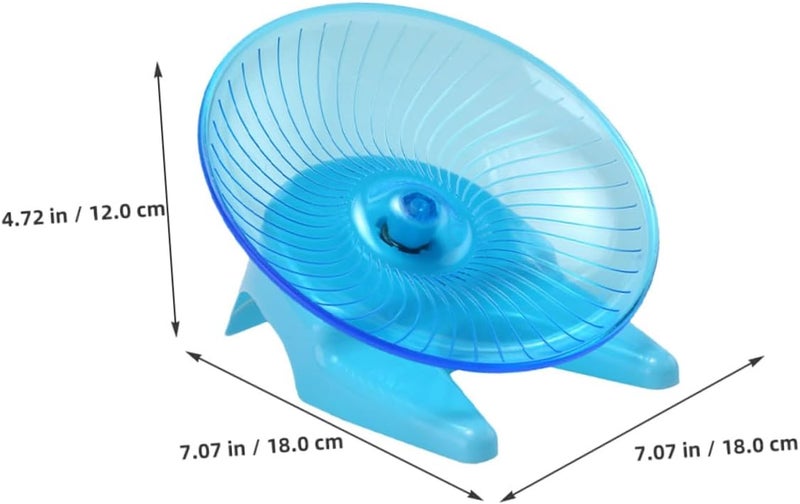 Healifty Silent Hamster Wheel with Stand, Quiet Running Exercise Saucer for Hamsters and Gerbils, Blue Small Pet Activity Wheel for Cage Use - Image 2