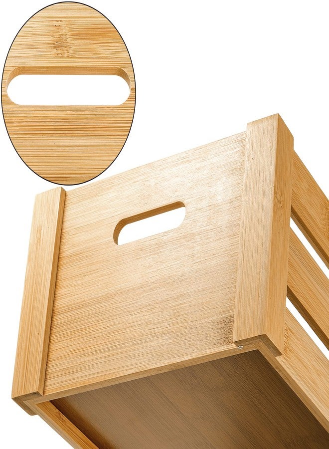 Lawei Set of 3 Bamboo Nesting Crates with Handles, Rustic Decorative Storage Container Box, Crate Box for Display, Farmhouse Bamboo Basket Bins for Fruit, Vegetable, Kitchen, Office, Bedroom, Closet - Image 3